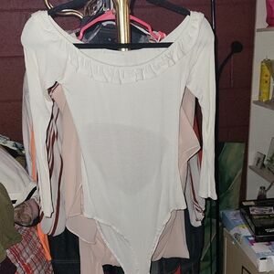 White Ruffled Off-Shoulder Bodysuit